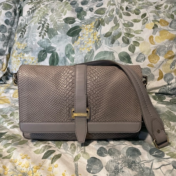 Handbags - Cole Haan Ava Snake Print Leather Shoulder Bag